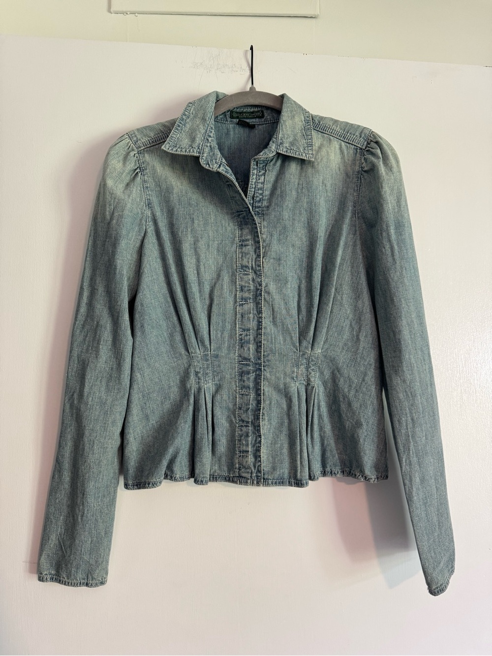 Light Wash Denim Button-Front Jacket